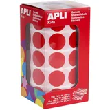 APLI Sticker Creative Rund auf Rolle rot 59 Blatt 30 Sticker pro Blatt