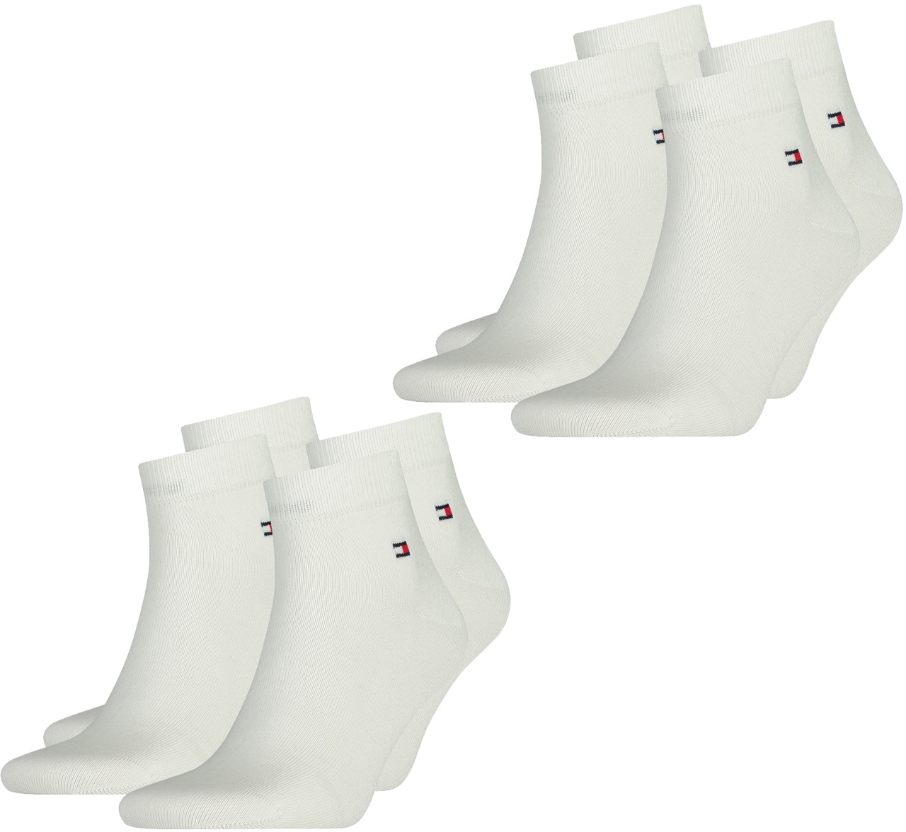 Tommy Hilfiger Herren Quarter Socken Flag - 4er 6er 8er Pack in 47-49 4er Pack