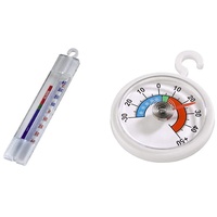 Xavax Analoges Thermometer (zum Aufhängen im Kühlschrank, Gefrierschrank) weiß & Analoges Thermometer (zum Aufhängen im Kühlschrank, Gefrierschrank, min. -30 Grad, Max. +50 Grad, rund) weiß