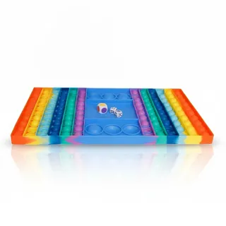 alldoro 63071 Pop-It Würfelspiel für 2 Spieler, Plopper-Spielzeug, Fidget Toy, Stressabbau für Kinder und Erwachsene, bunt