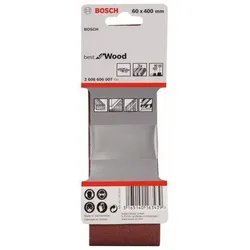 Bosch Accessories 2608606007 Schleifband-Set K?rnung (num) 60, 80, 100 (L x B) 400 mm x 60 mm 1 Set