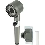 BadeStern Hochdruck-Massage-Handbrause mit Silikon-Massagebürste, 4 Modi, Filter