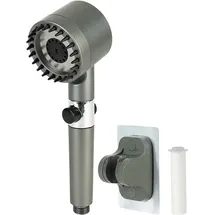 BadeStern Hochdruck-Massage-Handbrause mit Silikon-Massagebürste, 4 Modi, Filter