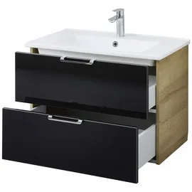 Pelipal Waschtischunterschrank 75 x 54 cm Braun/Schwarz