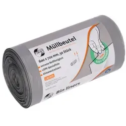 DEISS Müllbeutel PCR First Plus 60l grau 34042 50ST aus LDPE 80%PCR