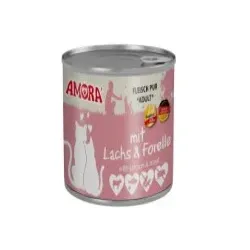 Amora Cat Fleisch Pur 200g Sparpaket 12 x200g Lachs mit Forelle