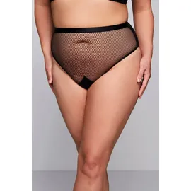 Ulla Popken Damen String, Multiway, Mesh, Schwarz, 50-52 Große Größen EU - 50-52 Große Größen