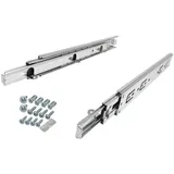 SO-TECH® Auszug Vollauszüge KV4-45-H45-NF-MS Traglast 45 kg mit Auflagewinke, Länge 250 mm, 1 Paar inkl. Schraubenset silberfarben