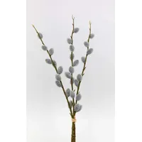 Seidenblumen Roß 3er-Bund Weidenkätzchen Nature 46cm FT künstlicher Weidenkätzchenzweig
