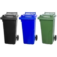 Proregal 2-Rad-Mülltonne MGB HDPE-Kunststoff 120 Liter Grau/Schwarz & Blau
