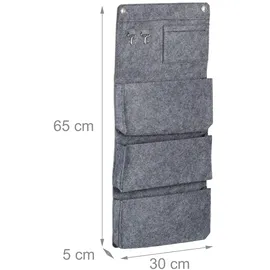 Relaxdays Hängeorganizer 30 x 5 x 65 cm 2-tlg. grau