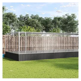 vidaXL - Voliere Mit Erweiterung Silbern 1139x307x212 Cm Stahl