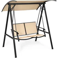 Costway Hollywoodschaukel, Beige, Metall, 112x165x152 cm, Gartenmöbel, Hollywoodschaukeln