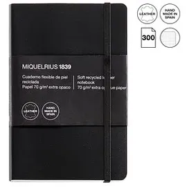 Miquelrius Notizbuch Leather A6 kariert schwarz