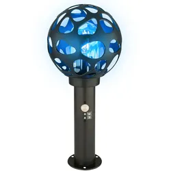 Sockelleuchte mit Bewegungsmelder Kugel Wegelampe mit Bewegungsmelder Außen Standleuchte außen, Edelstahl anthrazit, App Steuerung dimmbar CCT, Smart RGB LED 8,5W 806Lm, H 45 cm