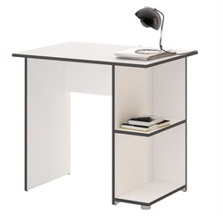 CARO-Möbel Schreibtisch KUBA, Schreibtisch Computertisch für Kinder Jugend Schüler weiß / grau PC Ti grau|weiß