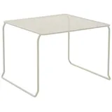 Gartencouchtisch Haru aus Metall, stapelbar, 54x54 cm, Pearl White