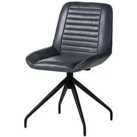 Massivmoebel24 Polsterstuhl Leder blau