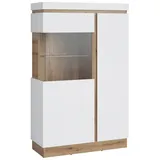 Meble Wojcik Highboard 104 x 164 cm Alpinweiß / Eiche