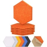 Hexagon Akustikplatten selbstklebend 12St., TONOR Schallabsorber Schallschutz mit Hochdichte Wandfliesen Schall Dämmung 30x26x1cm für Studio, Büro, Akustische Behandlung und Wanddekoration Orange