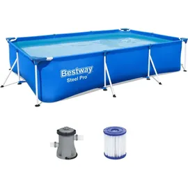 BESTWAY Steel Pro Frame Pool Set 300 x 201 x 66 cm inkl. Filterpumpe
