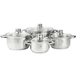Karl Hausmann Topfset 8-Tlg Kochtopfset Topfset Linda Induktion, Edelstahl, 4 Stück Töpfe + Deckel