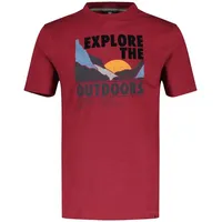 LERROS T-Shirt »LERROS T-Shirt, unifarben mit Brustprint« Lerros DEEP GARNET RED