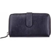 Prato LM Damen Reißverschlussbörse mit RFID Blocker B06-K-RFID-black - Schwarz