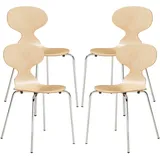 [en.casa] Esszimmerstuhl Kil naturbelassen beige 4er Set