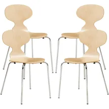 [en.casa] Esszimmerstuhl Kil naturbelassen beige 4er Set