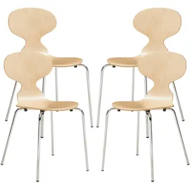 [en.casa] Esszimmerstuhl Kil naturbelassen beige 4er Set
