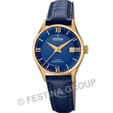 Festina F20011/3 Swiss Made Gold Edelstahl Case BlauLeder Band