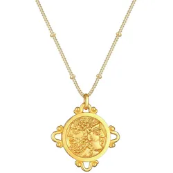 Elli Coin Münze Vintage Antik Look 925 Silber vergoldet 50 Damen 