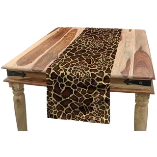 ABAKUHAUS Sambia Tischläufer, Giraffe Haut-Muster, Esszimmer Küche Rechteckiger Dekorativer Tischläufer, 40 x 180 cm, Redwood