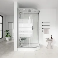 Home Deluxe Duschkabine mit Wasserfall und Rückenmassage WHITE PEARL - 120x80 cm Rechts