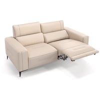 Sofanella 2-Sitzer Leder Teramo, Relaxsofa, Designsofa, Designer Couch, Italienisches Sofa, 2er Sofa beige