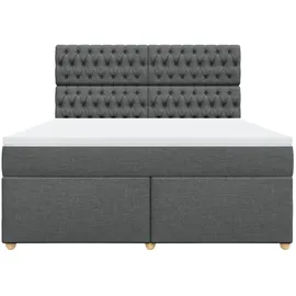 vidaXL Boxspringbett 180 x 200 cm Dunkelgrau
