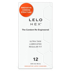 LELO HEX Original Ultradünne Kondome mit Größerer Stärke, Kondome für Männer, 54 mm im Durchmesser (12-Packung)