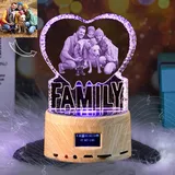 Angry Egg Boy 3D Kristall Fotoanpassung, Personalisiertes Geschenk mit Ihrem Eigenen Foto, Geschenk für Ihre Familie, Rotation Kristall Fotorahmen Geburtstagsgeschenk, Erinnerungsgeschenk