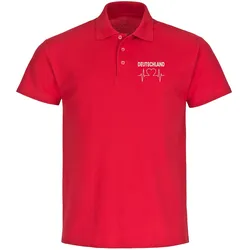 multifanshop Poloshirt - Deutschland - Herzschlag - Druck weiß - Polo