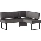 Eckbank HOME AFFAIRE "Oliver mit Metallgestell, Küchenbank", grau (dunkelgrau (castello 8629), schwarz), B:220cm H:89cm T:160cm, Holzwerkstoff, Massivholz, Polyester, Sitzbänke, Eckbank, verschiedene Bezüge Cord Esszimmerbank OTTOs Choice