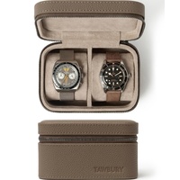 TAWBURY Leder-Uhrenetui für Reisen – Uhrenbox 2 Uhren | Uhrenkoffer Herren | Uhrenbox für Damen und Herren | Uhrenbox für Reisen | Uhrenaufbewahrung