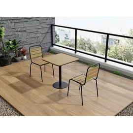 vente-unique Gartentisch 70 x 70 x 75 cm Schwarz