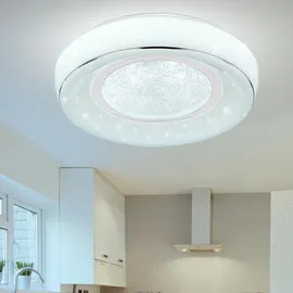 ETC Shop LED Kristall Decken Leuchte 1 rund weiß