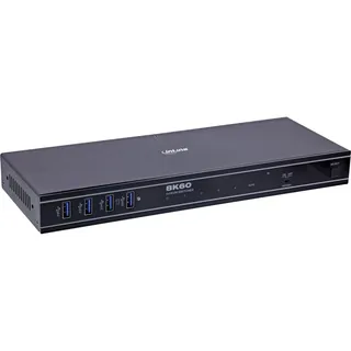 InLine KVM Switch 4-fach, HDMI 8K@60Hz, USB 3.2, mit IR & RS-232,