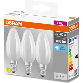 osram homelighting LED-Kerze 5,5W E14 kaltweiß 3 St.