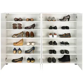 home24 Mister Bianco 160 x 115 x 34 cm weiß / hochglänzend