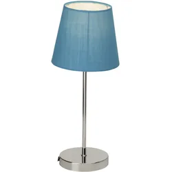 Brilliant Tischleuchte Kasha chrom blau E14 max. 40W mit Touchfunktion