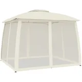 vidaXL Pavillon mit Doppeldach & Netzwänden Creme 2,93x2,93 m Stahl