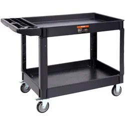 VEVOR Servierwagen 249kg Tragfähigkeit Abräumwagen 116x65x85cm Servicewagen aus PP Werkstattwagen mit arretierbaren Rädern Werkzeugwagen Werkstatt-Rollwagen für Lager Garagen Büros Gärtner Hotels